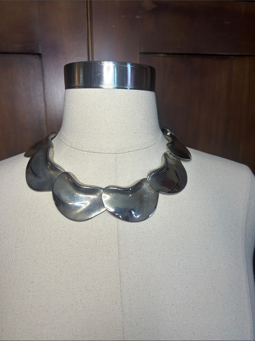 80s Bold Silver Statement Necklace